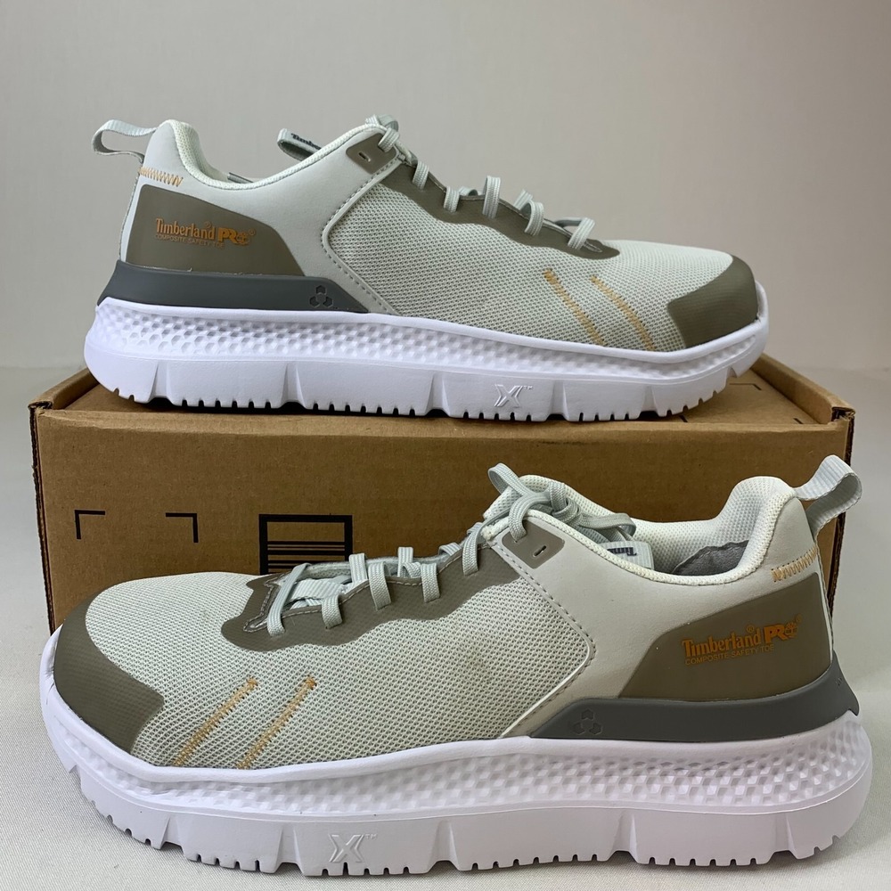 Timberland Womens PRO686 Sneakers Beige Comp Toe Lace-Up Safety Work Shoe Sz 10M